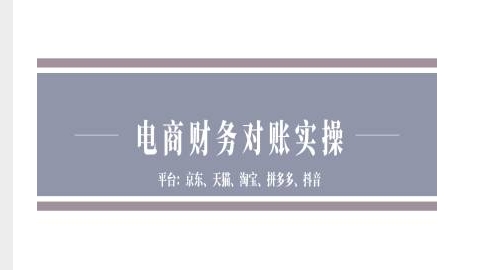 电商财务对账实操-京东天猫淘宝拼多多抖音电商财务对账-九洲网