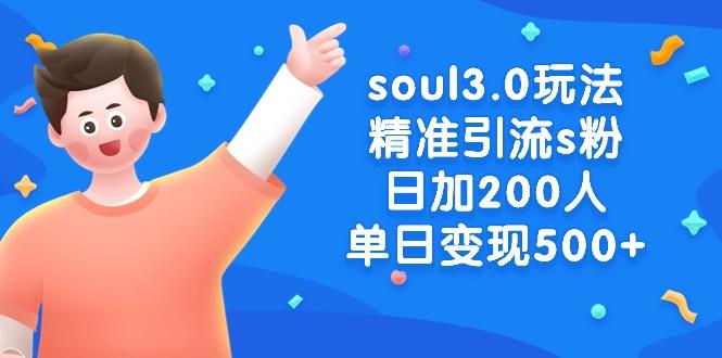 soul3.0玩法精准引流s粉，日加200人单日变现500+-九洲网