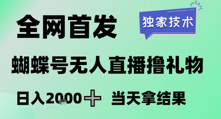 2026最新蝴蝶号无人直播掘金，独家技术，全网首发小白做了一个月收益3W，长期稳定可做【揭秘】-九洲网