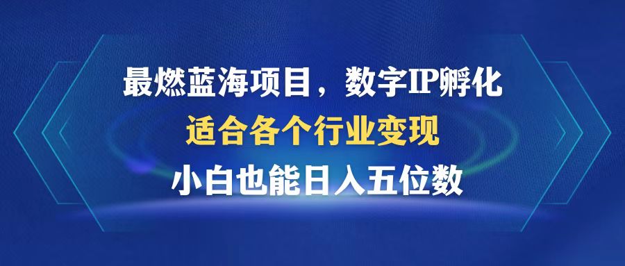 最燃蓝海项目  数字IP孵化  适合各个行业变现  小白也能日入5位数-九洲网