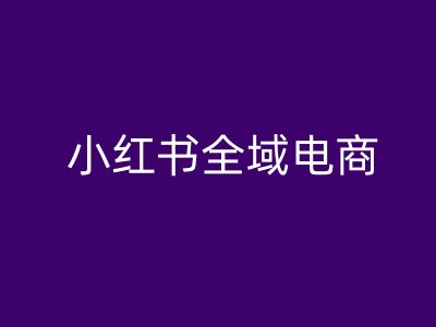 小红书全域电商，小红书电商教程-九洲网