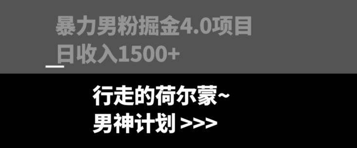 暴力男粉掘金4.0项目不违规不封号无脑复制单人操作日入1000+-九洲网