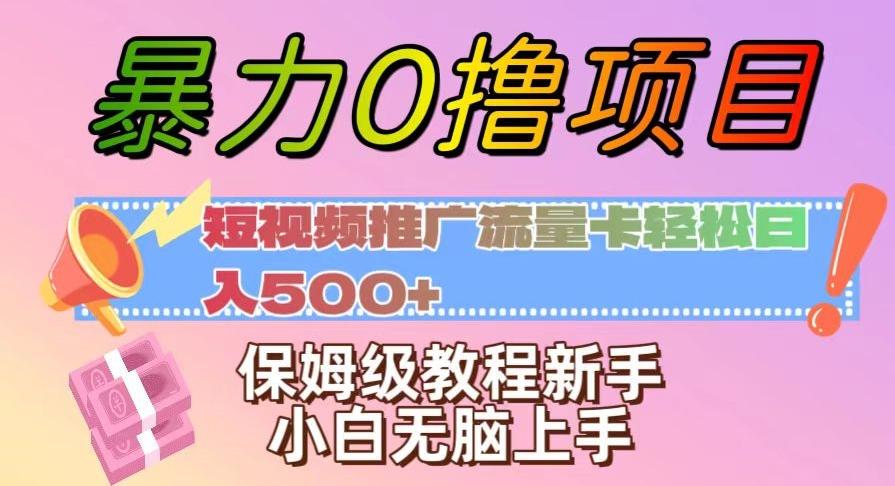 暴力0撸项目：短视频推广流量卡轻松日入500+，保姆级教程新手小白无脑上手【揭秘】-九洲网