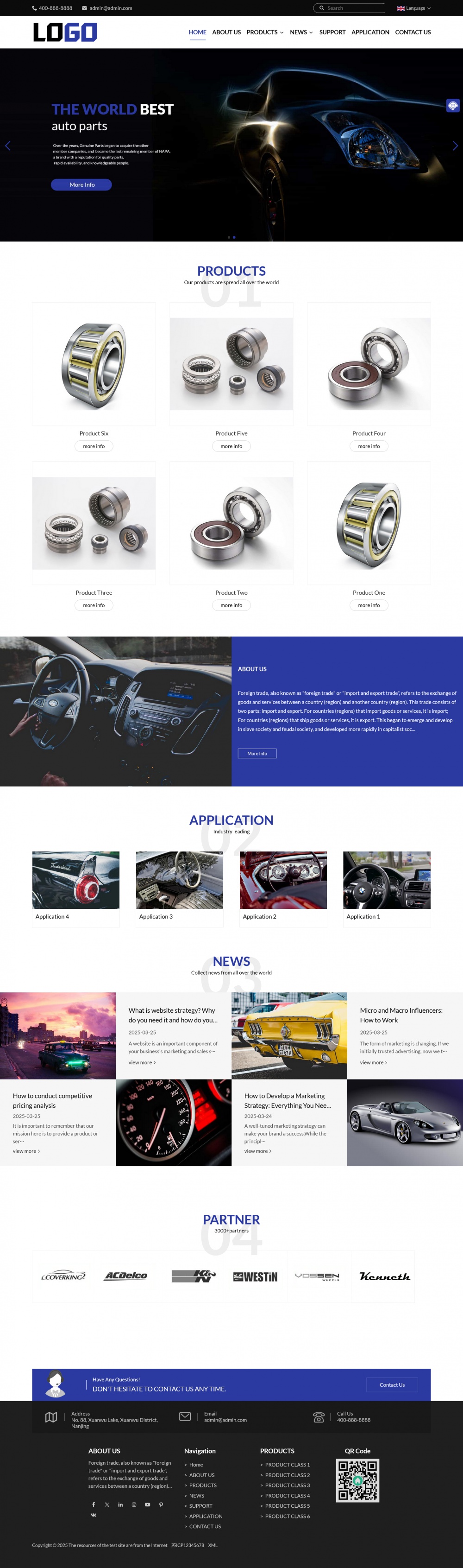 （响应式）中英双语外贸企业网站模板-九洲网