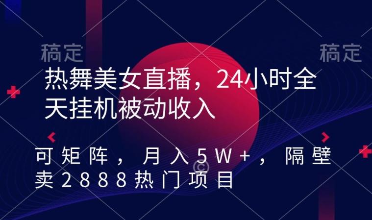 热舞美女直播，24小时全天挂机被动收入，可矩阵，月入5W+，隔壁卖2888热门项目【揭秘】-九洲网