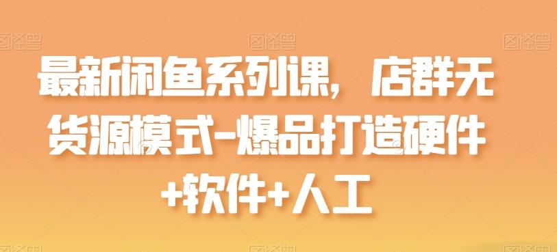 最新闲鱼系列课，店群无货源模式-爆品打造硬件+软件+人工-九洲网