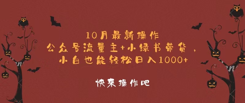 10月最新操作，公众号流量主+小绿书带货，小白轻松日入1000+-九洲网