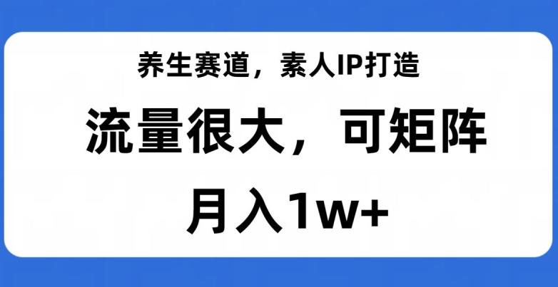 养生赛道，素人IP打造，流量很大，可矩阵，月入1w+【揭秘】-九洲网