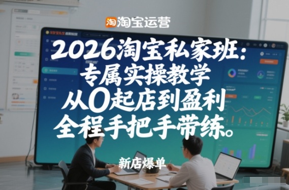 2026淘宝私家班：专属实操教学，从0起店到盈利，全程手把手带练（更新26年3月）-九洲网