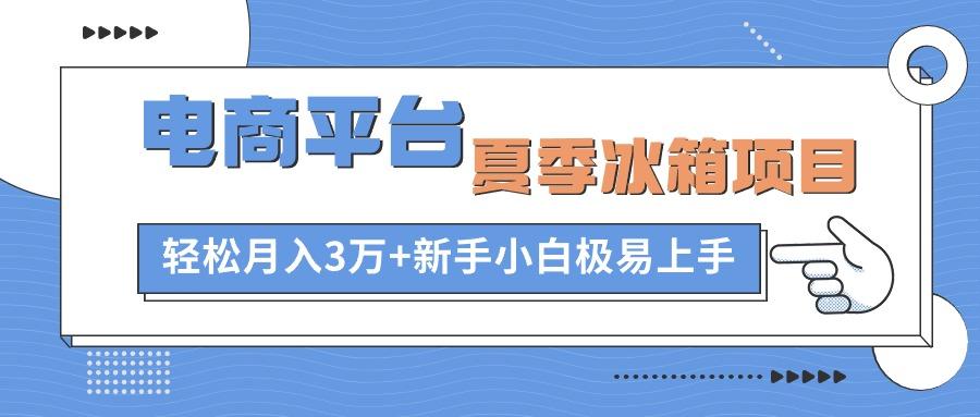 电商平台夏季冰箱项目，轻松月入3万+，新手小白极易上手-九洲网