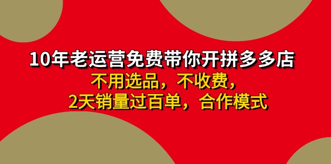 拼多多 最新合作开店日收4000+两天销量过百单，无学费、老运营代操作、...-九洲网