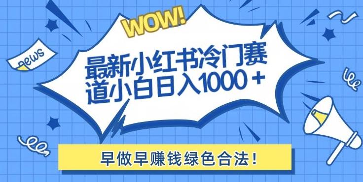 最新小红书冷门赛道日入1000+一部手机小白轻松-九洲网