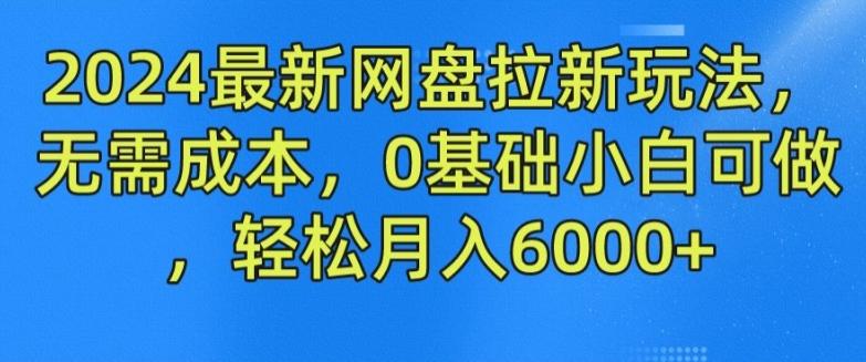 2024最新网盘拉新玩法，无需成本，0基础小白可做，轻松月入6000+【揭秘】-九洲网