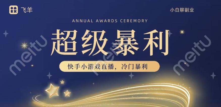 快手官方暴利冷门小游戏无人直播，小白一台电脑即可操作，轻松月入10w+-九洲网