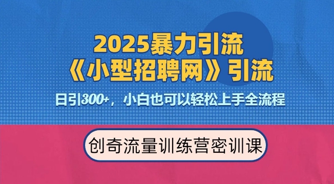 2025最新暴力引流方法，招聘平台一天引流300+，日变现多张，专业人士力荐-九洲网