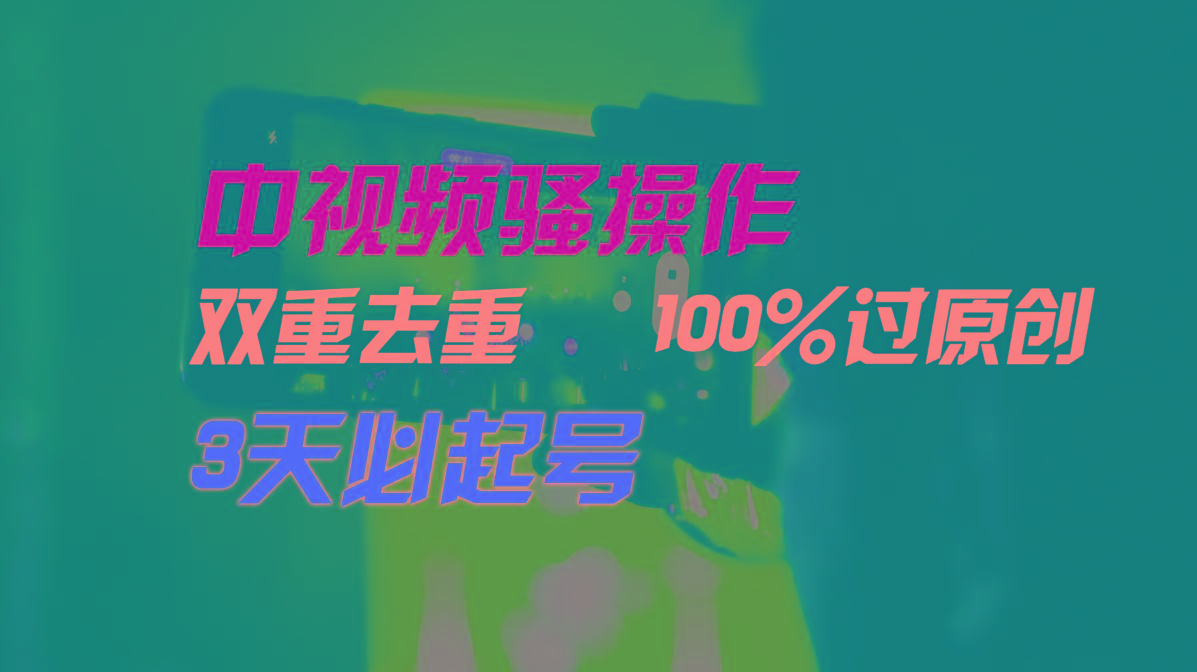 中视频骚操作，双重去重100%过原创，3天比必起号，简单无脑，月入3W+-九洲网