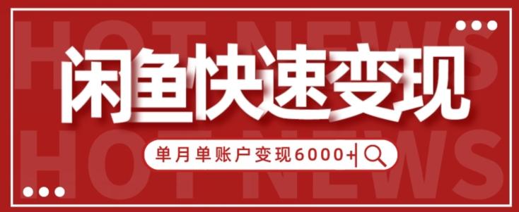 【新手项目】小白快速在闲鱼单月单账号变现6000+的秘密-九洲网
