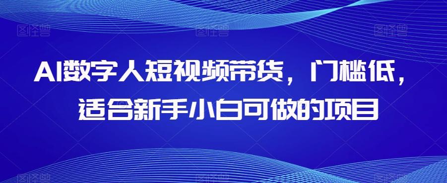 AI数字人短视频带货，门槛低，适合新手小白可做的项目-九洲网
