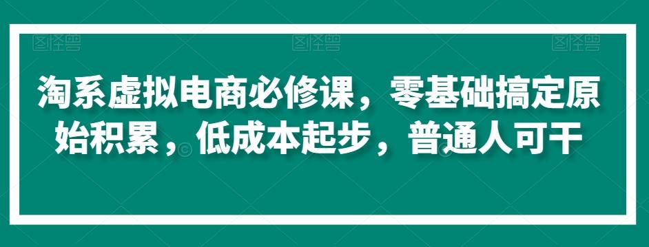 淘系虚拟电商必修课，零基础搞定原始积累，低成本起步，普通人可干-九洲网