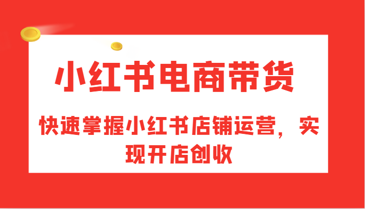 小红书电商带货，快速掌握小红书店铺运营，实现开店创收-九洲网