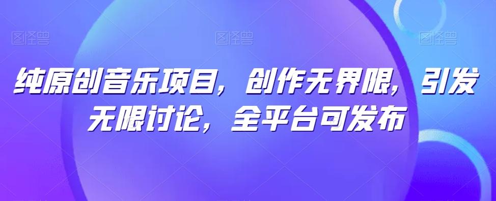 纯原创音乐项目，创作无界限，引发无限讨论，全平台可发布【揭秘】-九洲网