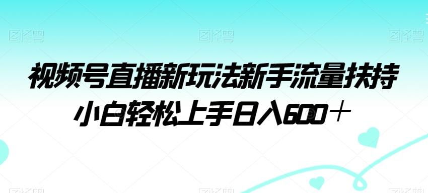 视频号直播新玩法新手流量扶持小白轻松上手日入600＋【揭秘】-九洲网