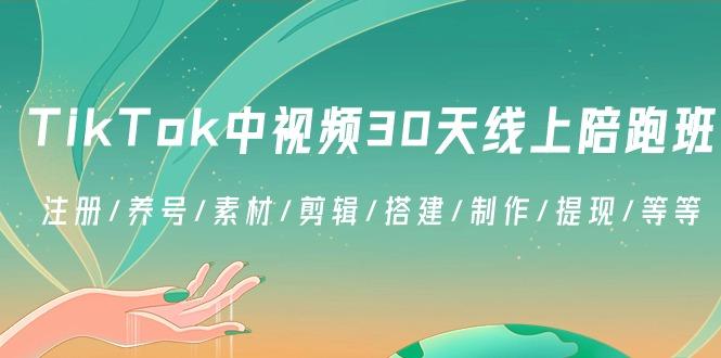 TikTok中视频-30天线上陪跑班：注册/养号/素材/剪辑/搭建/制作/提现/等等-九洲网