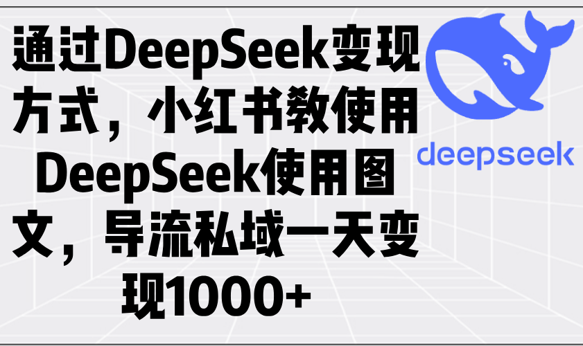 通过DeepSeek变现方式，小红书教使用DeepSeek图文，导流私域一天变现1000+-九洲网