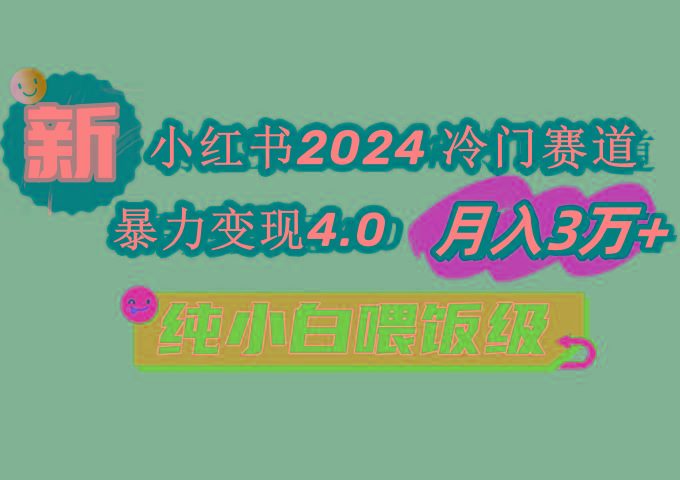 小红书2024冷门赛道 月入3万+ 暴力变现4.0 纯小白喂饭级-九洲网