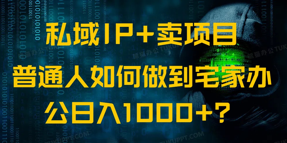 私域IP+卖项目，普通人如何做到宅家办公实现日入1000+-九洲网