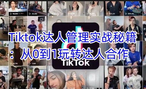 Tiktok达人管理实战秘籍：从0到1玩转达人合作-九洲网