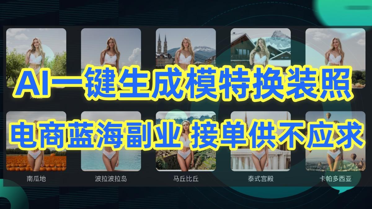 AI制作一键生成模特换装照，电商蓝海副业，接单供不应求-九洲网