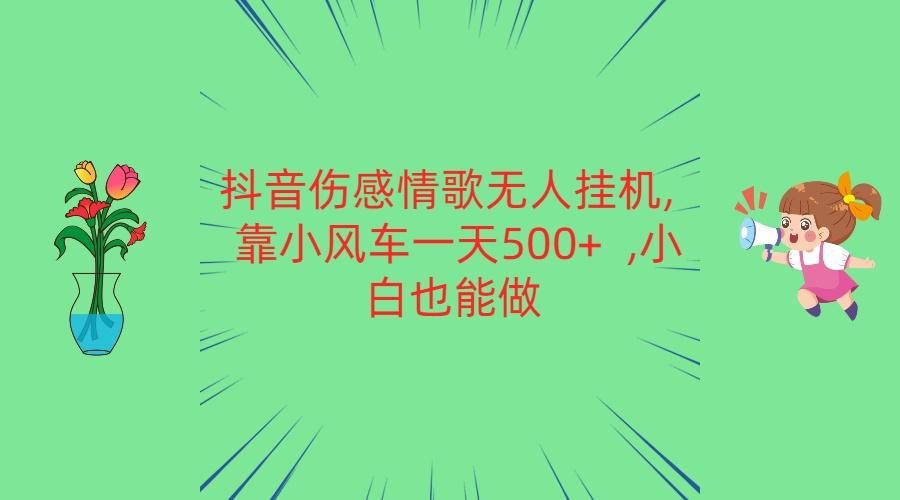 抖音伤感情歌无人挂机 靠小风车一天500+ 小白也能做-九洲网