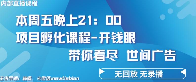 4.26日内部回放课程《项目孵化-开钱眼》赚钱的底层逻辑【揭秘】-九洲网