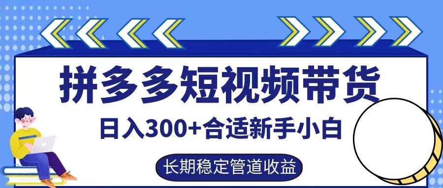 拼多多短视频带货日入300+，实操账户展示看就能学会-九洲网
