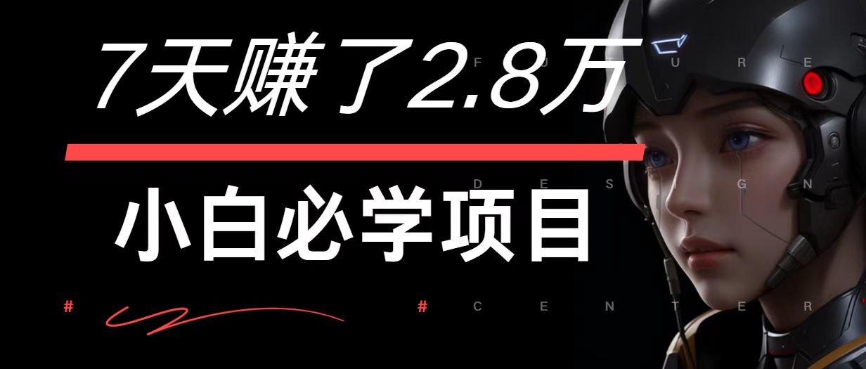 7天赚了2.8万！每单利润最少500+，轻松月入7万+小白有手就行-九洲网