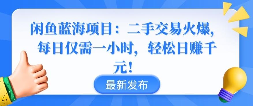 闲鱼蓝海项目：二手交易火爆，每日仅需一小时，轻松日赚千元【揭秘】-九洲网