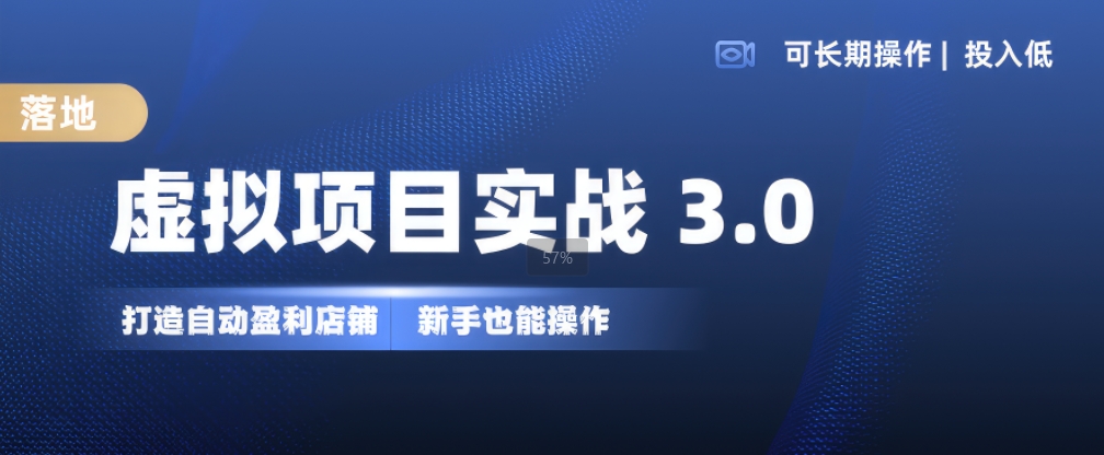虚拟项目实战3.0，打造自动盈利店铺，可长期操作投入低，新手也能操作-九洲网