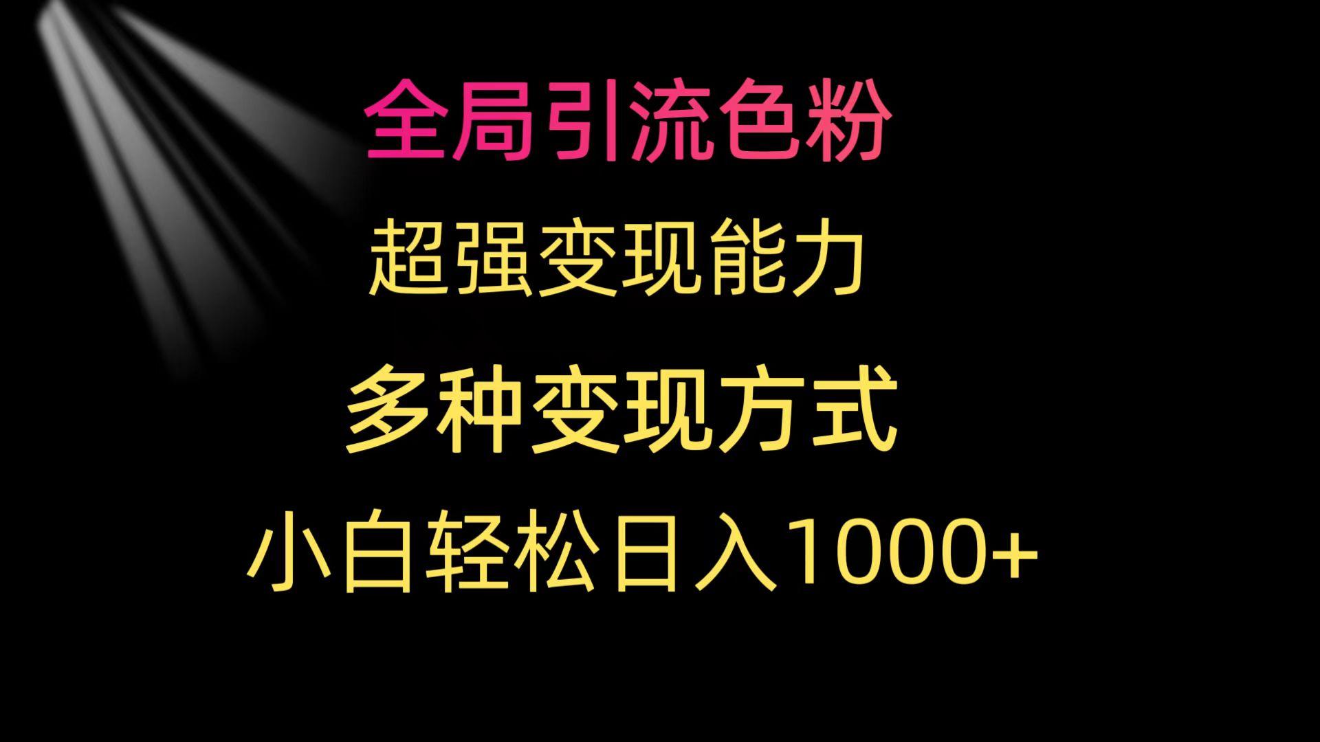 (9680期)全局引流色粉 超强变现能力 多种变现方式 小白轻松日入1000+-九洲网