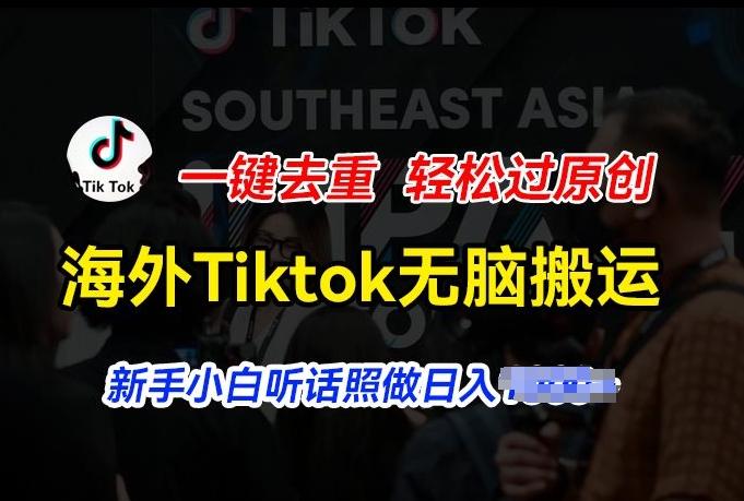 海外Tiktok短视频无脑搬运，一键去重轻松过原创，新手小白听话照做日入几张【揭秘】-九洲网