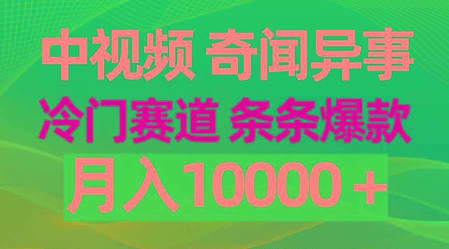 (9627期)中视频奇闻异事，冷门赛道条条爆款，月入10000＋-九洲网