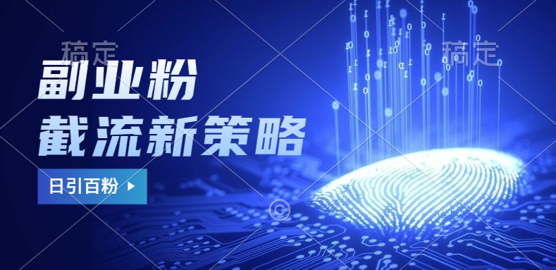 副业粉截流玩法与更新，不废号， 不封号。日引100+-九洲网