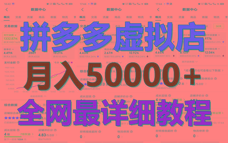 拼多多虚拟电商训练营月入50000+你也行，暴利稳定长久，副业首选-九洲网