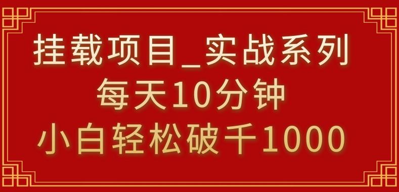 挂载项目，小白轻松破1000，每天10分钟，实战系列保姆级教程【揭秘】-九洲网