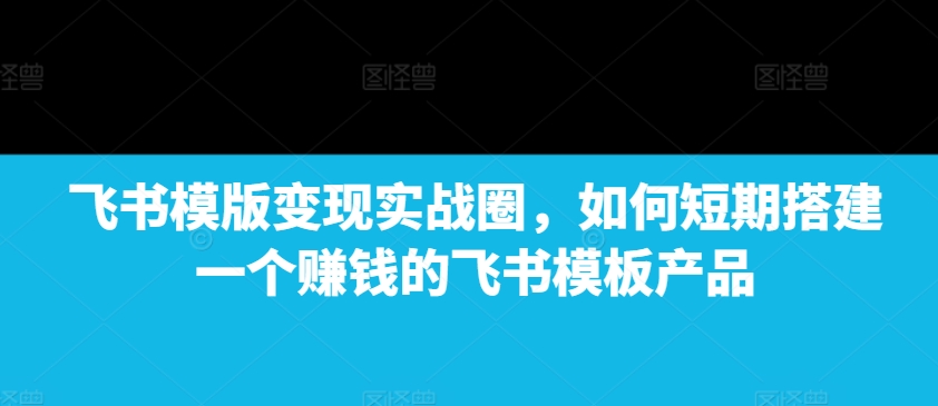 飞书模版变现实战圈，如何短期搭建一个赚钱的飞书模板产品-九洲网