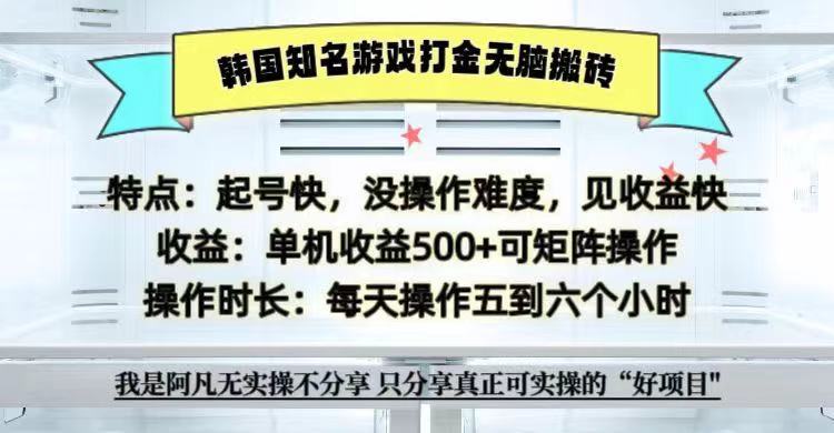 全网首发海外知名游戏打金无脑搬砖单机收益500+ 即做！即赚！当天见收益！-九洲网