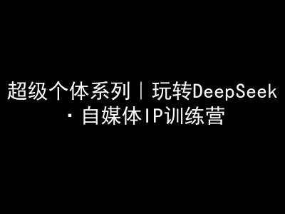 超级个体系列，玩转DeepSeek·自媒体IP训练营，deepseek教程-九洲网