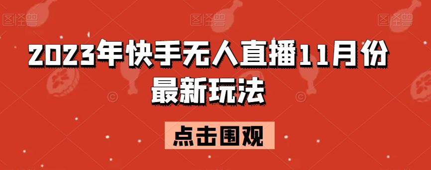 2023年快手无人直播11月份最新玩法-九洲网